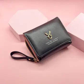 נשים הארנק אופנה חדשה קצר הארנק מחזיק כרטיס קטן גברות ארנק נשי מיני המצמד יוקרה מעצב הגברת הארנק