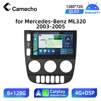 Camecho אנדרואיד 11 2 Din רדיו כלי רכב רכב אוטומטי התקנים עבור מרצדס ML320 W163 2003 - 2005 רדיו GPS וידאו לא DVD