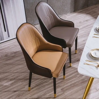 מודרני עור האוכל הנורדי הכיסא יוקרה לחדר האוכל עיצוב הזהב הכורסה במטבח Cadeiras דה בג ריהוט למטבח