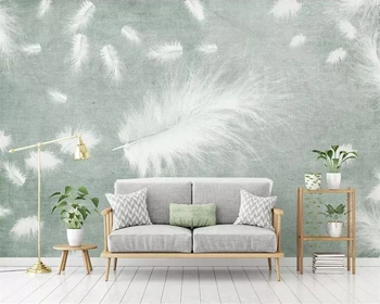 wellyu מותאם אישית 3d טפט תמונה ציורי קיר נורדי מופשט היופי נוצה обои ספה רקע קיר מסמכי עיצוב הבית 3d טפט