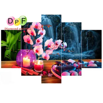 DPF 5D Diy סיבוב מלא יהלומים ציור 5 להגדיר תמונה יהלום רקמה תפר צלב פסיפס פרחים נוף עיצוב הציור