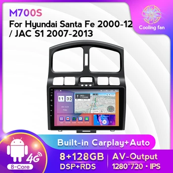 נגן DVD לרכב 8G+128G אנדרואיד 11 עבור יונדאי סנטה פה 2000-2012 על ג ' ק S1 2007-2013 ניווט GPS מולטימדיה לרכב רדיו לא dvd