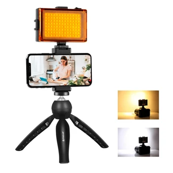 PULUZ טלפון נייד וידאו בשידור חי להגדיר Vlogging קיט עם מיקרופון שולחני חצובה למלא אור Vlogging הקלטת וידאו