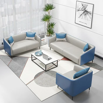 עור אמיתי ספה מודרנית פשוטה בצורת U הספה במשרד נאפה עסקי אופנה הכורסה בסלון הבית ריהוט חדש הגעה