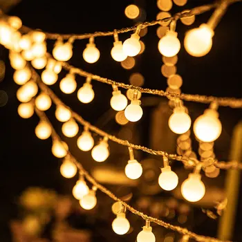 USB/כוח הסוללה LED כדור גרלנד פיות אורות מחרוזת חיצונית המנורה בבית חדר חג המולד מסיבת חתונה אורות לקישוט