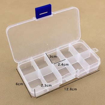 10 רשתות ארגונית אחסון קופסאות מיני תכשיטים קופסת אחסון חרוזים קופסת פלסטיק שקוף ניתן להסרה DIY רב-סריג מתכוונן