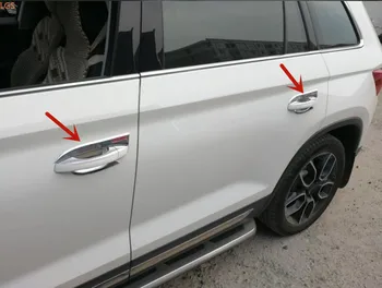 עבור סקודה Kodiaq 2017-2021 באיכות גבוהה ABS דלת כרום קערה ידית דקורטיבית מדבקות נגד שריטות הגנה רכב סטיילינג