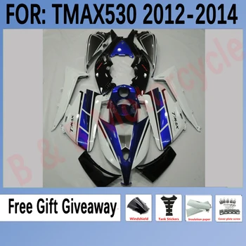 עבור ימאהה TMAX530 2012 2013 2014 טי-מקס 12 13 14 ABS כושר Fairing סט כחול לבן שחור