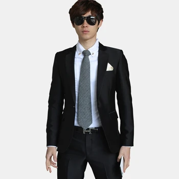 העדכניים עיצוב יוקרתי גברים חליפת חתונה זכר בלייזרס Slim Fit חליפות לגברים תחפושות עסקים רשמית מסיבת כחול קלאסי עניבה שחורה