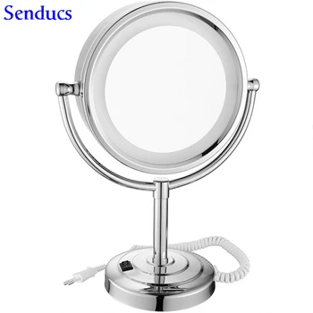 Senducs Led Chrome אמבטיה במראה 3x Maynifying המראה עם איכות פליז המראה בחדר האמבטיה הסיפון 8.5 אינץ שירותים יופי מראות