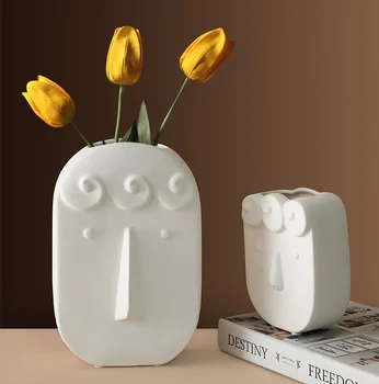 יצירתי הפנים אגרטלים קרמיקה קישוטים הסלון סידור פרחים פשוטים אמנות עיטור פרחים יבשים אור יוקרה קישוטים