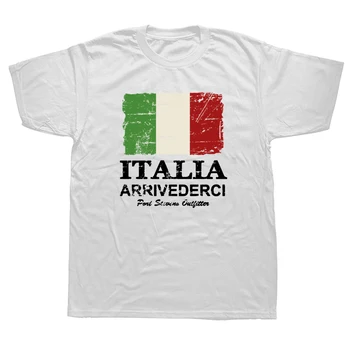 מצחיק בציר איטליה דגל חולצות גרפי כותנה, אופנת רחוב שרוול קצר מתנות יום הולדת קיץ סגנון החולצה Mens הלבשה