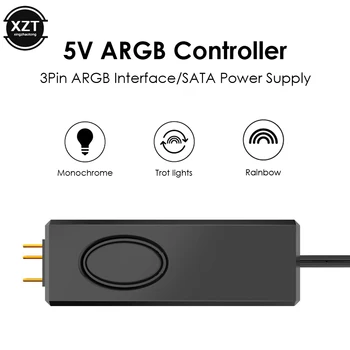 SATA אספקת חשמל בקר הילה RGB ARGB 5V 3Pin זיכרון האור שליטה מרחוק על מחשב LED פס מאוורר למחשב מקרה