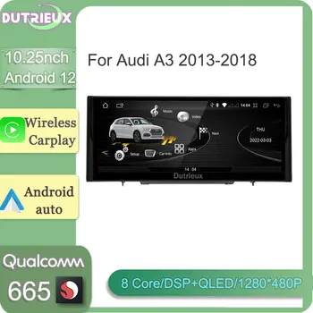 10.25 אינץ אנדרואיד 12 Carplay Autoradio צג טלוויזיה עם מסך ניווט GPS מולטימדיה נגן וידאו עבור אאודי A3 8V 2012-2020