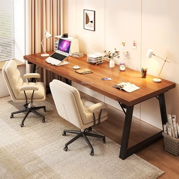 עץ מודרני שולחנות מחשב נורדי ריהוט משרדי שולחן מלבני הביתה שולחן העבודה משחקי שולחן פשוטים השינה תלמיד ברזל השולחן
