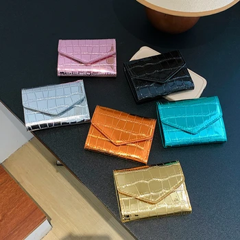 קצר ארנק נשים ארנק Multi-card-תכליתי בעל כרטיס ארנק מטבעות אופנה פשוטה שלוש מקפלים קליפ קצר נקבה מיני הארנק