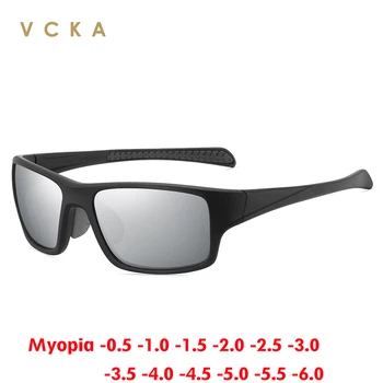 VCKA קלאסי מקוטב קוצר ראייה, משקפי שמש גברים בציר כיכר להתאים אישית את מרשם המשקפיים השמש זכר נהיגה Eyewear -0.5 כדי -6.0