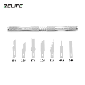 RELIFE RL-101B 8 ב 1 סט סכינים להבי לתיקון מובייל טלפון כלי תחזוקה להגדיר עבור הבי להסיר דבק קצה להב דק