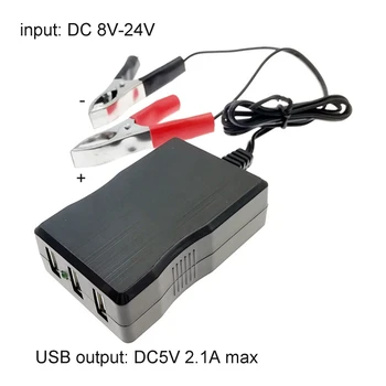 ממיר סוללה קליפ 8V-24V מטען USB מתאם מתח 3 יציאות באופן אוטומטי ווסת טעינה עבור טלפון אנדרואיד טבליות