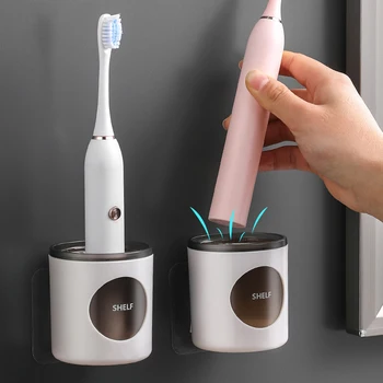 שירותים מברשת שיניים חשמלית מדף בסגנון אירופאי מחזיק מברשת שיניים יוקרתית הקיר מברשת השיניים בסיס