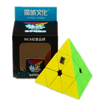 MoYu Meilong Pyraminx 3x3x3 קוביית הקסם Stickerless מקצועי Jinzita Meilong MFJS הפירמידה 3x3 Cubo Magico פאזל מתנה