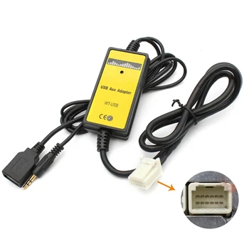 Auxillary מתאם USB AUX ברכב דיגיטלי C D דיסק תיבת מחליף תואם עם RAV4 03-2010 טונדרה 04-2010 RAV4 03-2010