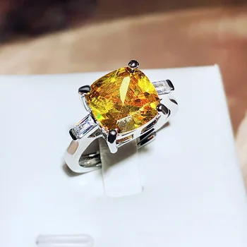 100% S925 כסף סטרלינג טופז טבעת לנשים בסדר Anillos דה להקות חתונה מקור טופז אבן חן טבעת תכשיטי נשים