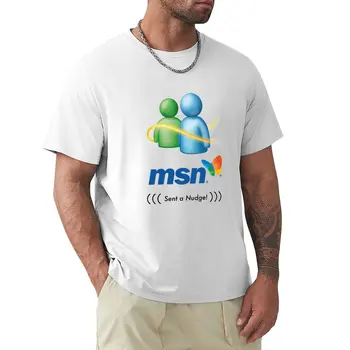 מסנג ' ר MSN שלח דחיפה! טי-שירט פשוטה חולצה שרוול קצר מצחיק חולצות חולצות אימון חולצות לגברים