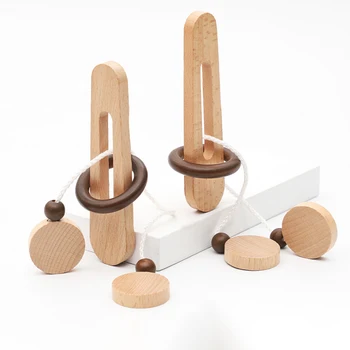 חכם לפתוח צעצוע קונג מינג לנעול טיזר המוח Iq פאזלים מעץ, צעצועי מונטסורי ילדים למבוגרים הלחץ משחקי חשיבה