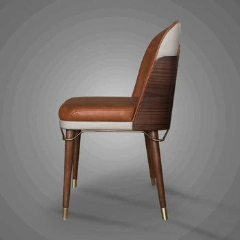 נורדי עור האוכל כיסא מעץ מלא מודרני אור פשוט יוקרה הכיסא מזנונים Sillas פארא-Sala De Estar ריהוט הבית GPF50YH