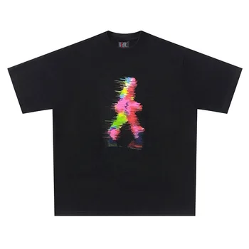 פאנק חולצת טי אופנת רחוב היפ הופ אבסטרקטי צבעוני איש קטן הדפסה רוק גותי חולצות Harajuku שטחי כותנה שרוול קצר חולצות