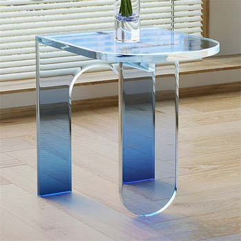 נורדי אקריליק שקוף, שולחן צד לסלון ריהוט ביתי מודרני שולחן קפה מעצב יצירתי פינת קפה שולחן