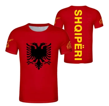 אלבניה נשר חולצה חינם שם מותאם אישית מספר חדרי כושר אלבנית Shqiperi אלב כושר תמונה דגל חולצה אל הדפסה Respirant טקסט מילה