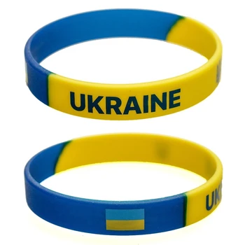 300pcs המדינה דגלים אוקראינה מקוטע מודפס גומי צמידים צמידי סיליקון
