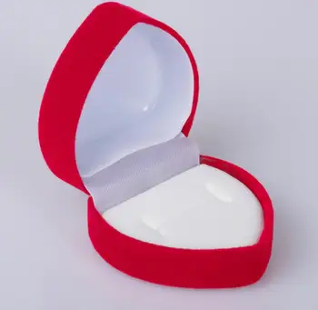 600pcs/הרבה טבעת עגיל המתנה קופסאות אחסון אדום קופסת תכשיטים הלב במצב מכסה פתוח מיני חמוד נשיאה מתקפלת לתיק 4.4*4.5*3.2