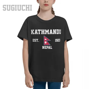 יוניסקס הנוער ילד/ילדה נפאל EST.1923 קטמנדו הבירה חולצה ילדים חולצת טי טי 100% כותנה החולצה T o-צוואר שרוול קצר לילדים