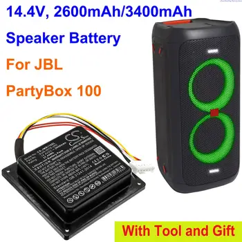 GreenBattery 2600mAh/3400mAh רמקול סוללה עבור JBL PartyBox 100