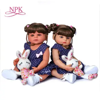 NPK 55CM המקורי NPK גוף מלא סיליקון בבה בובה מחדש לבת מתנת יום הולדת אמבטיה צעצוע גמיש רך למגע