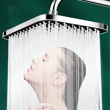 התקרה גשמים תקורה חדר אמבטיה גדול ראש מקלחת עליון בלחץ גבוה מקלחת גשם הראש כסף שחור