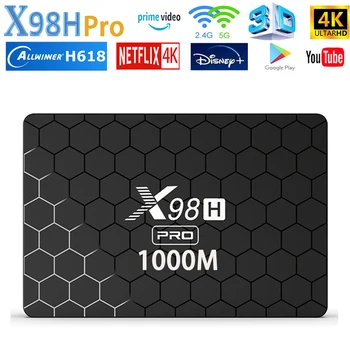 1000M X98H Pro אנדרואיד 12.0 Smart TV Box Allwinner H618 Quad Core Set Top Box HD 4K AV1 2.4/5G Dual Wifi6 BT5 64GB Media Player